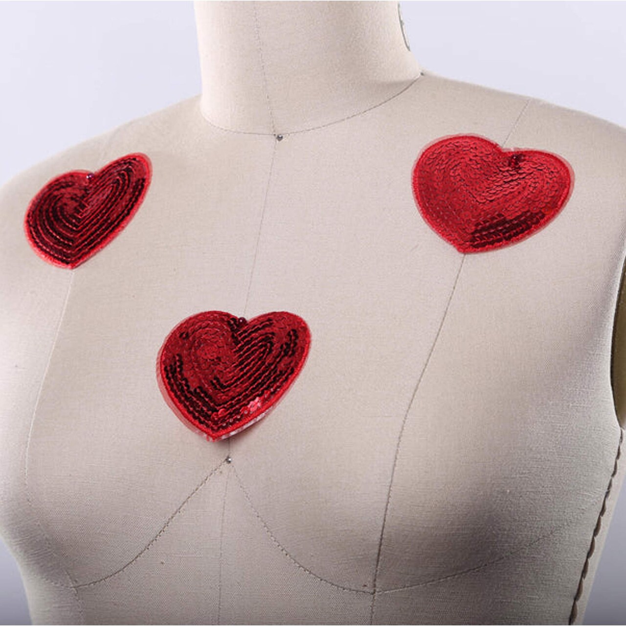 2 Pieces 3" Sequin Heart Iron On Patches for Denim Jackets Accessories Crafts